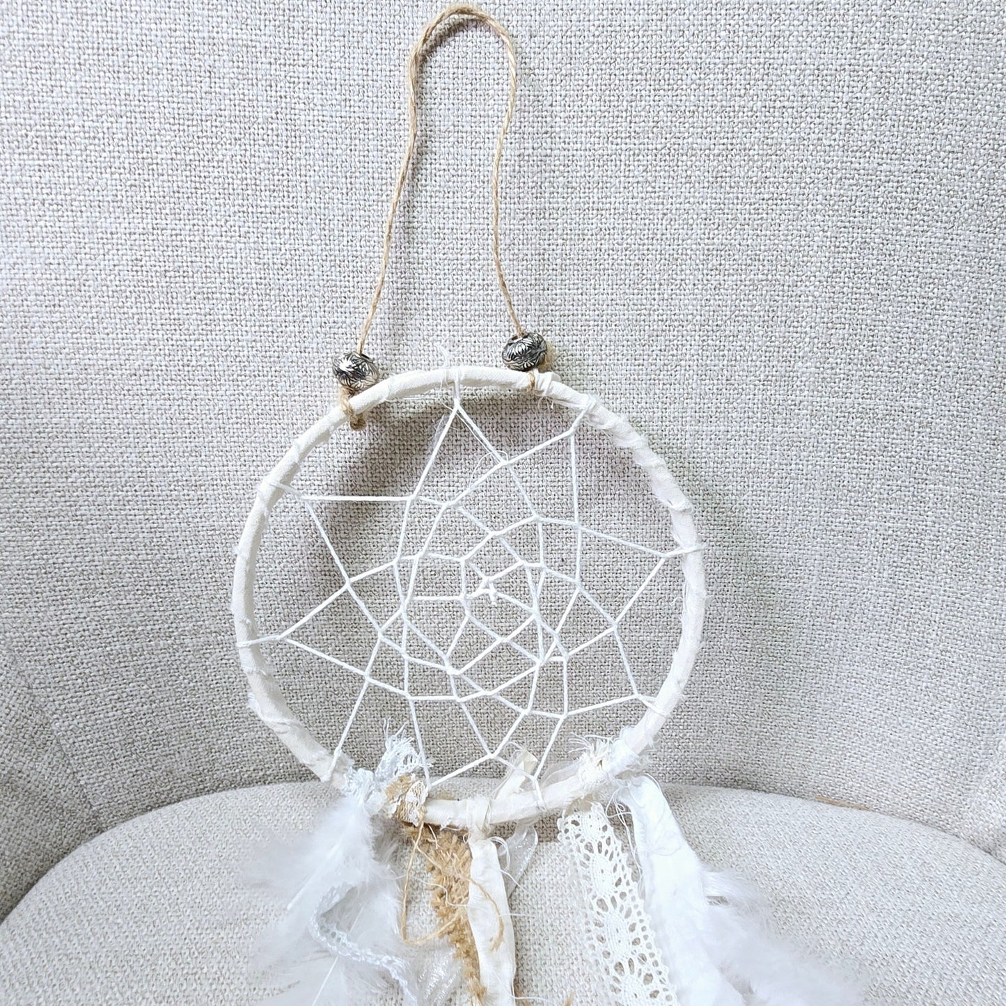 Ribbon and Lace Dream Catchers Set of 3 Bojo Style Shabby Chic Handcrafted Decor