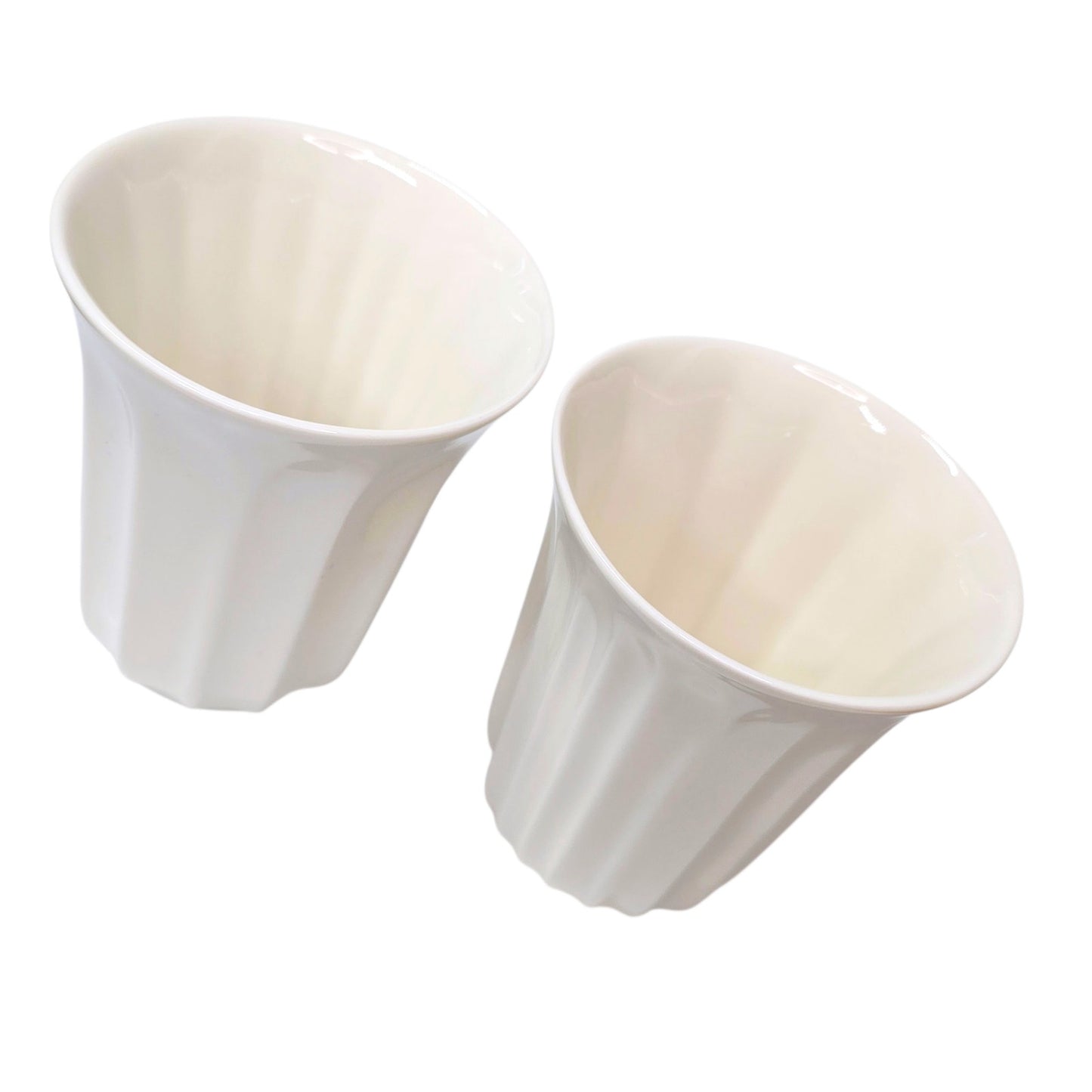 Hotel Chocolat White Cups Set 2 Andrew Wicks Handleless Cocoa Mugs Modern
