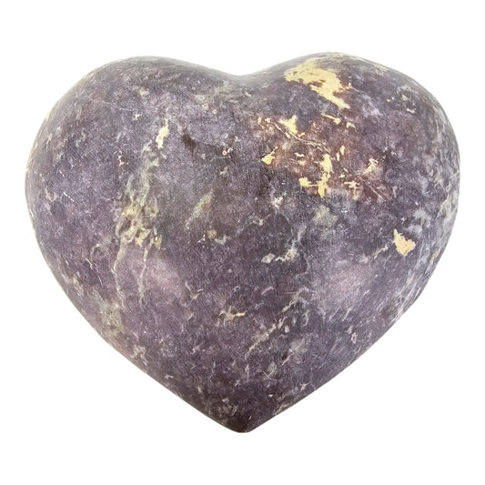 Purple-Gray Tone Heart-Shaped Stone Paperweight, 3.25" W