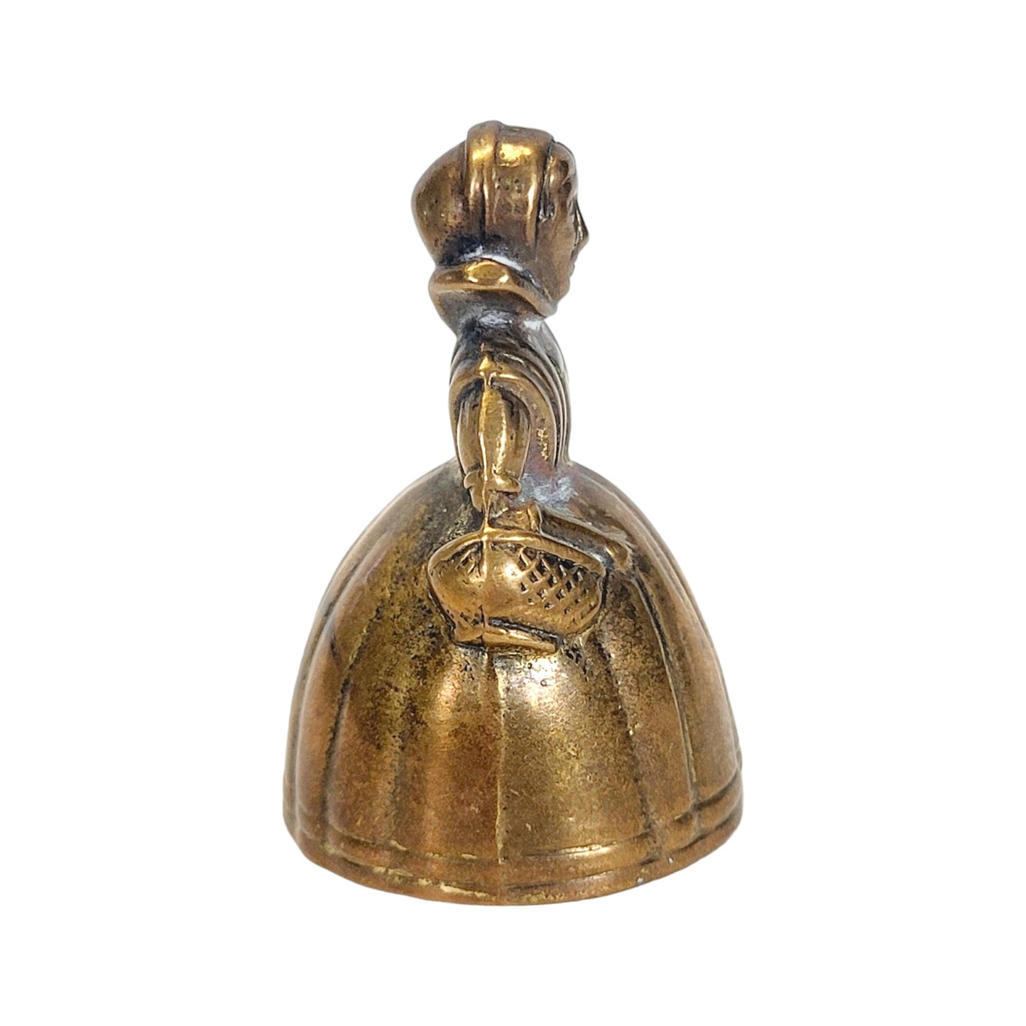 Vintage Peerage Solid Brass Figural Dinner Hand Bell Royal Lady 2" H