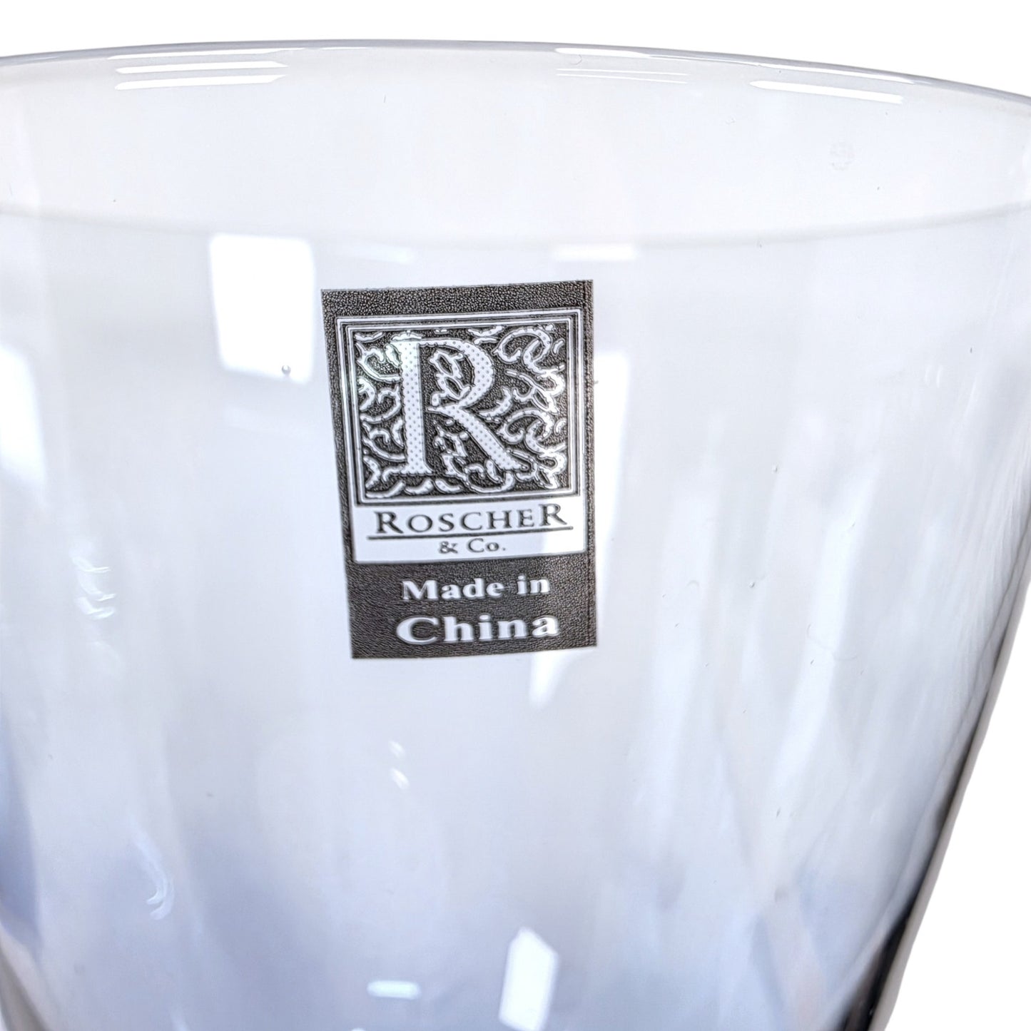 Roscher & Co Oversized Blue Stem Wine Glasses Goblets 20 oz