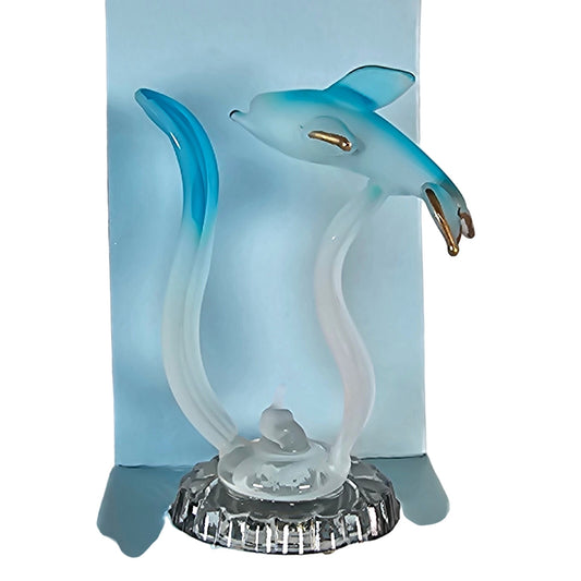 A Hand-Blown Art Glass Dolphin Figurine