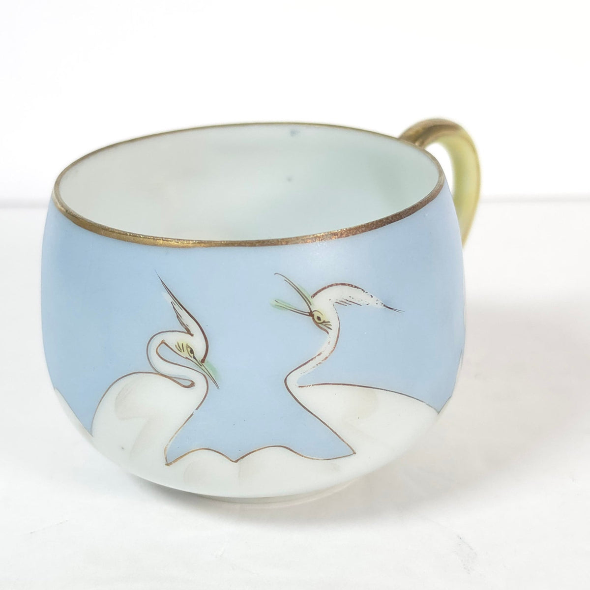Vintage Japanese Blue Sky Crane Eggshell Porcelain Replacement Teacup