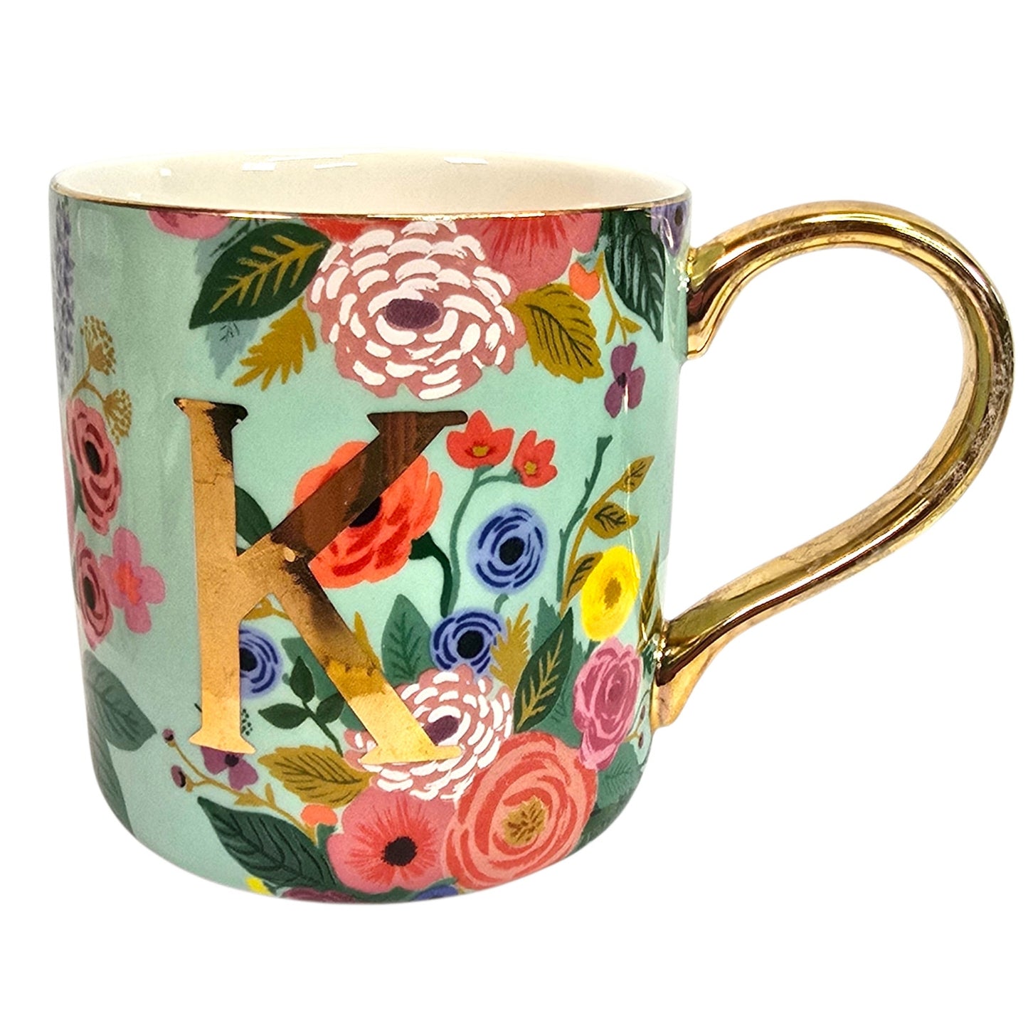 Anthropologie Rifle Paper Co Garden Party Monogram Mug Letter K Anna Bond
