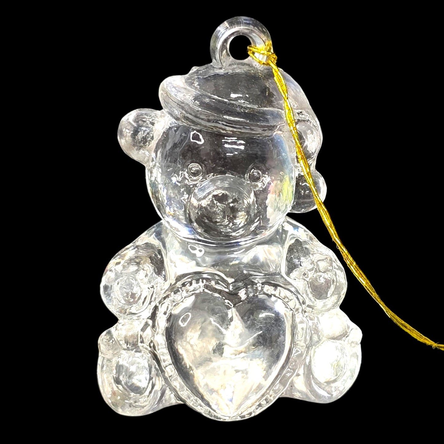 Set of 6  Vintage Miniature Clear Acrylic Christmas Ornaments