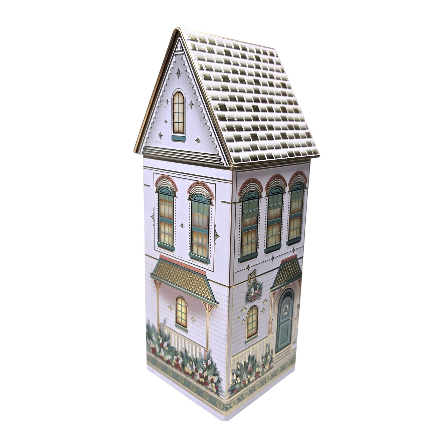 Speculoos House Tin Cookie Jar White House Christmas Gift Box Tin Netherlands
