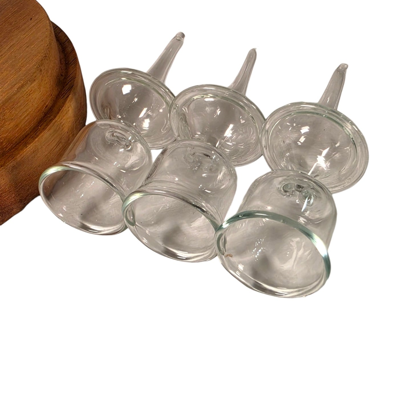 Vintage Miniature Glass Toast Glasses Cake Topper Goblets Set of 3 1950s