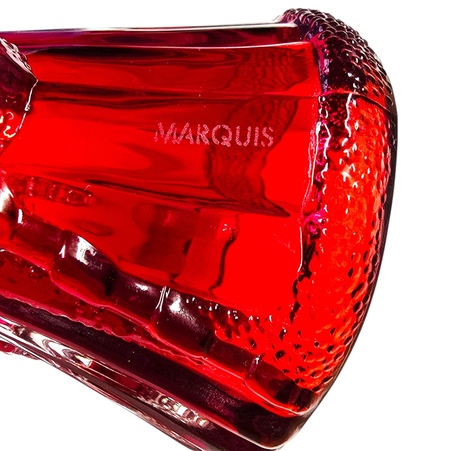 Vintage Marquis by Waterford Red Crystal Santa Bell Christmas Bell Ornament Ltd