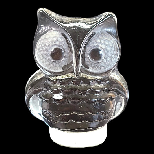 6" Vintage Clear Viking Glass Owl Bookend Paperweight