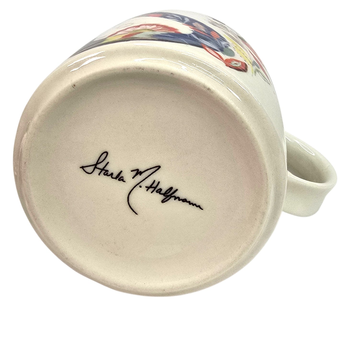 Anthropologie Petal Palette Monogram Mug Letter S Floral Starla M. Halfmann
