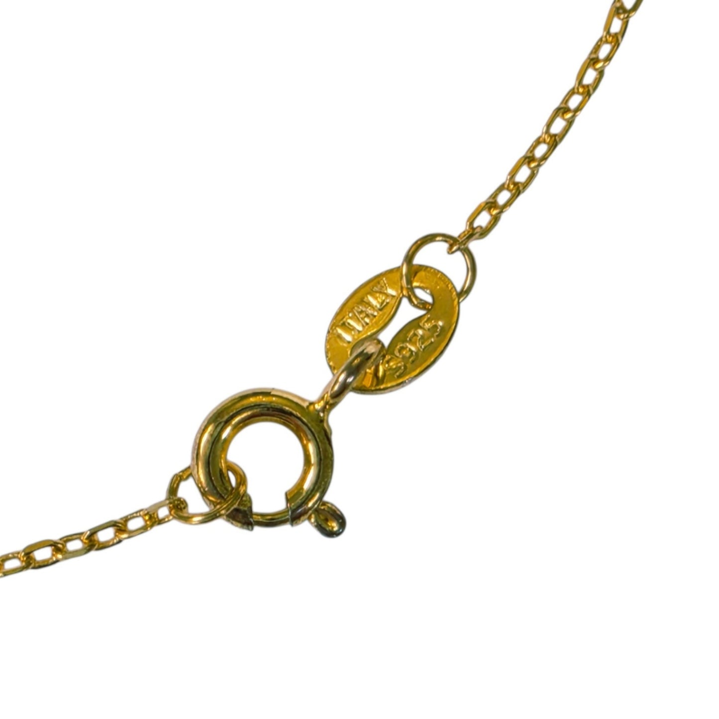 Vintage Gold Electroplated Turbo Shell Pendant Necklace 18 in 925 Chain