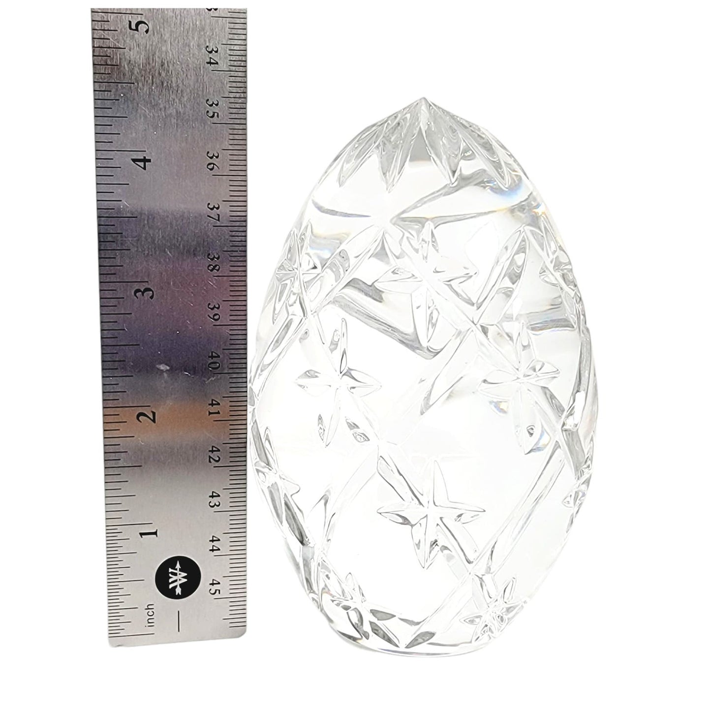 Cut Glass Lead Crystal Egg Paperweight