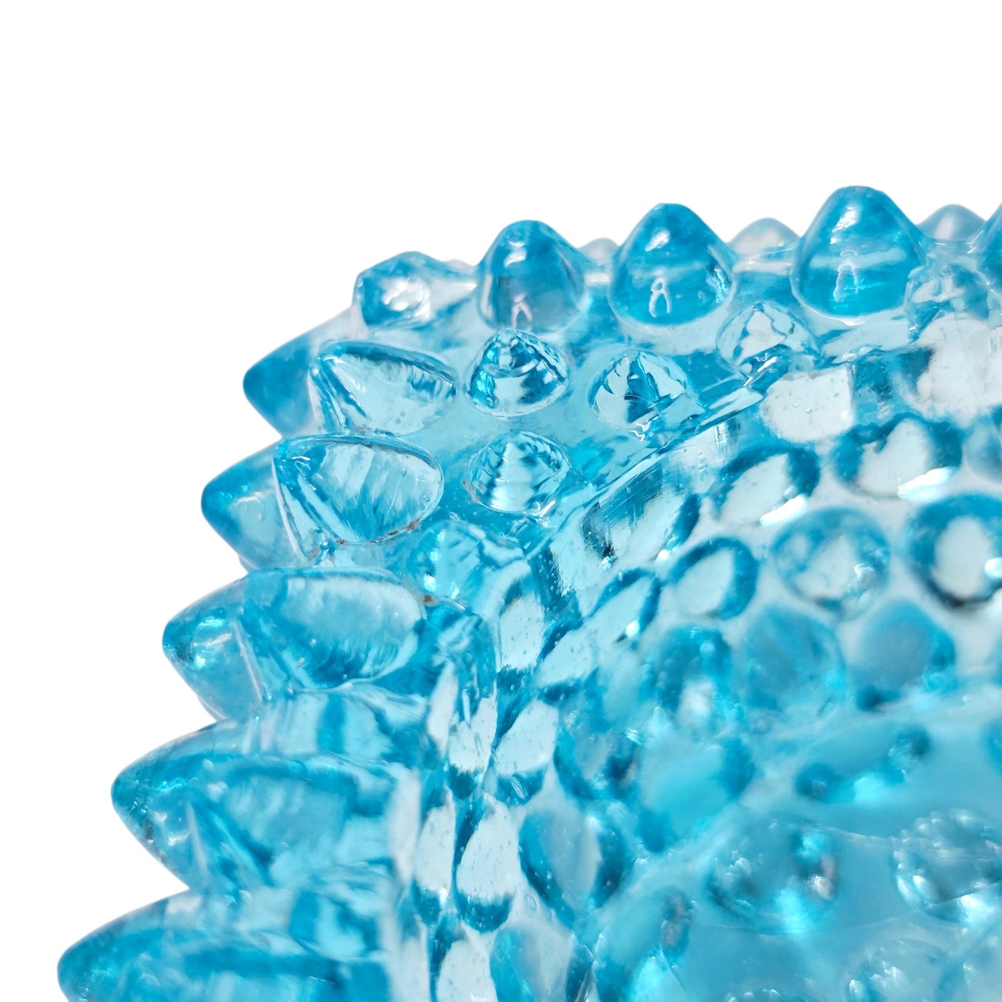 AS IS Fenton Aqua Blue Hobnail Glass Votive Holder Glows UV Reactive Manganese