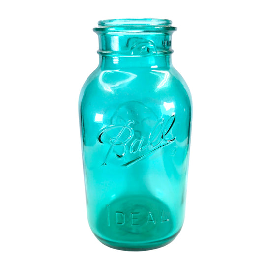 1970s Bicentennial Ball Jar, Blue Glass Ball Jar, No Lid, Ball Jar Vase