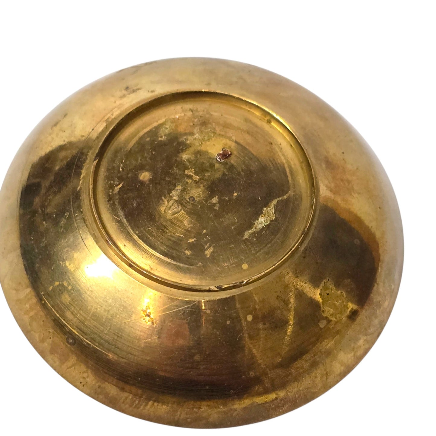 Vintage Brass Menorah Bowl Miniature Enamel Judaica Trinket Dish Israel
