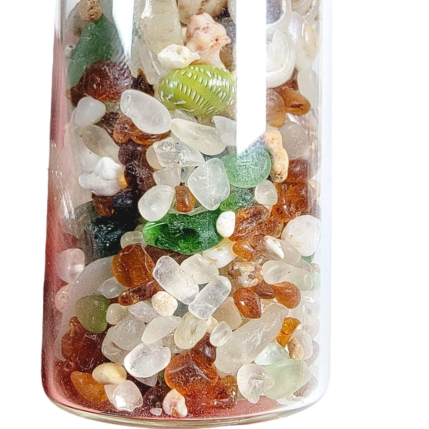 Tiny Shells and Sea Glass in Tiny Jar, Made in California