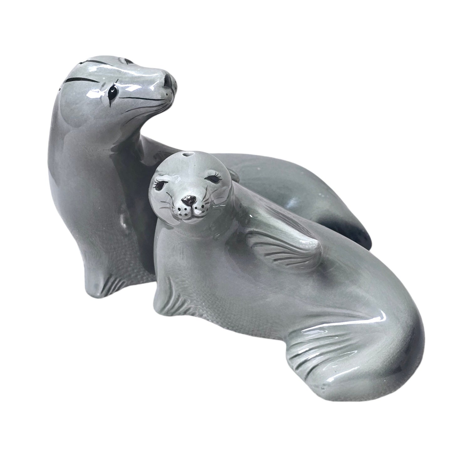 Vintage Gray Seals Salt & Pepper Shakers, 1988 SDD Five and Dime Inc