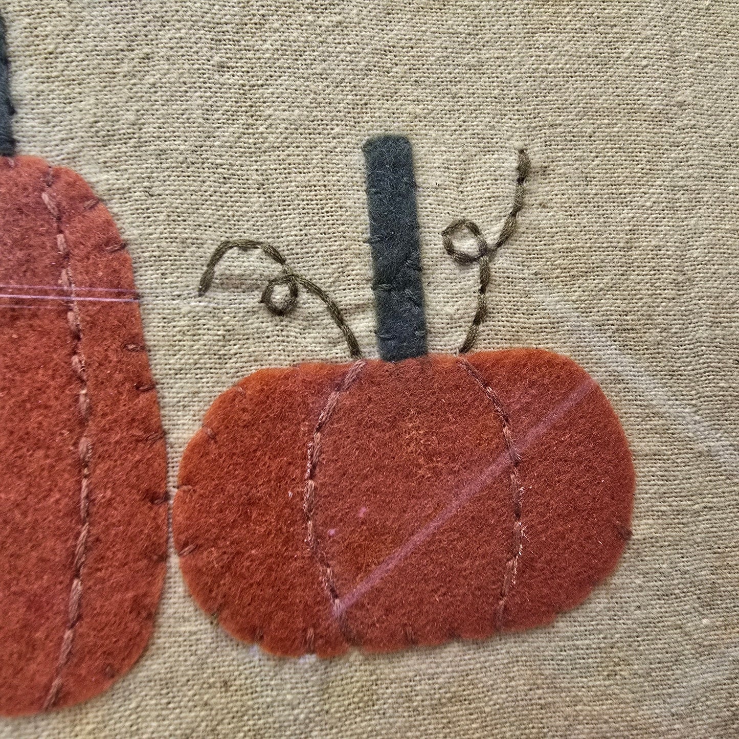 Primitive Farmhouse Pumpkins For Sale Framed Fabric Wall Art Fall Sign 14x9.5