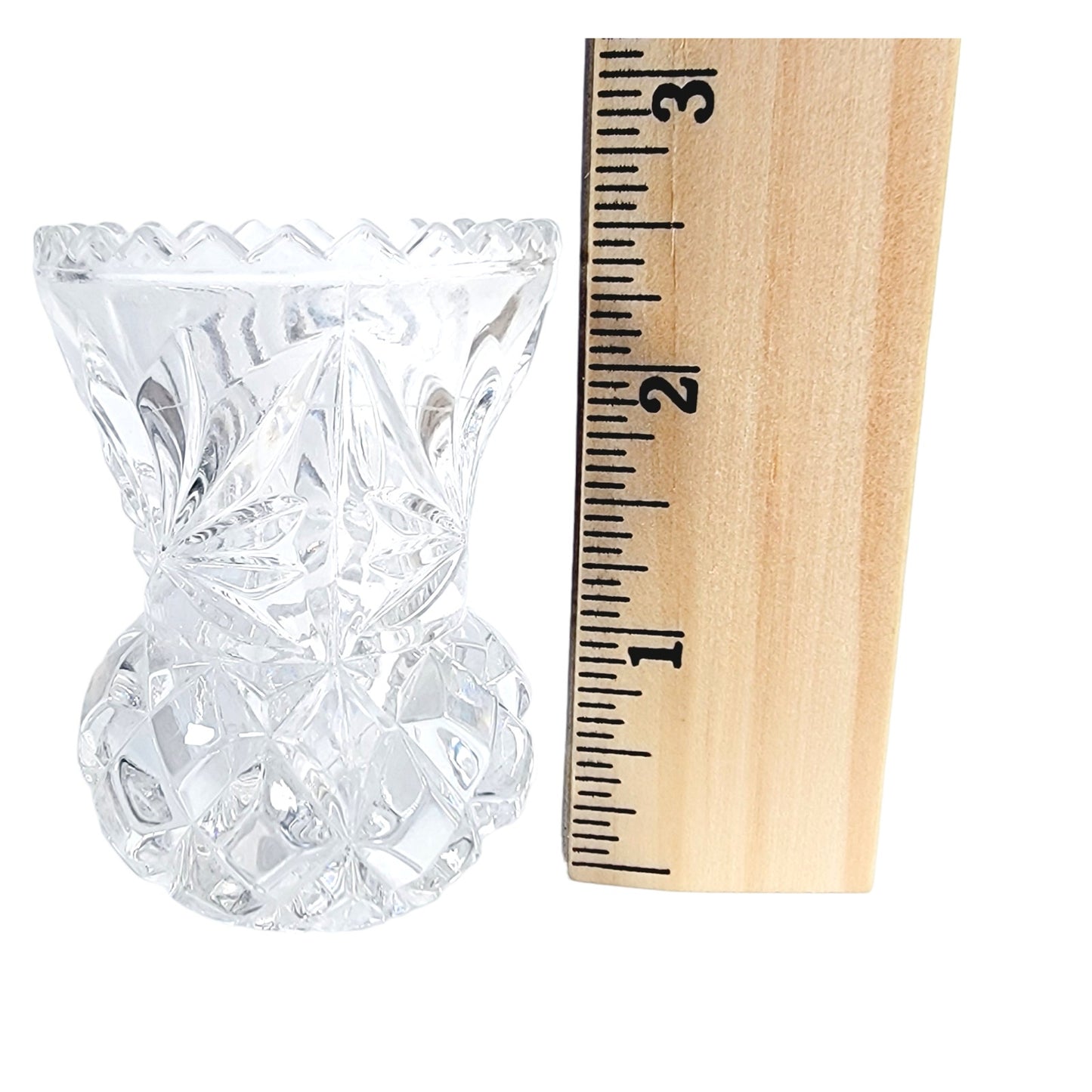 Vintage Hofbauer Lead Crystal Toothpick Holder Vase, Crystal Toothpick Holder