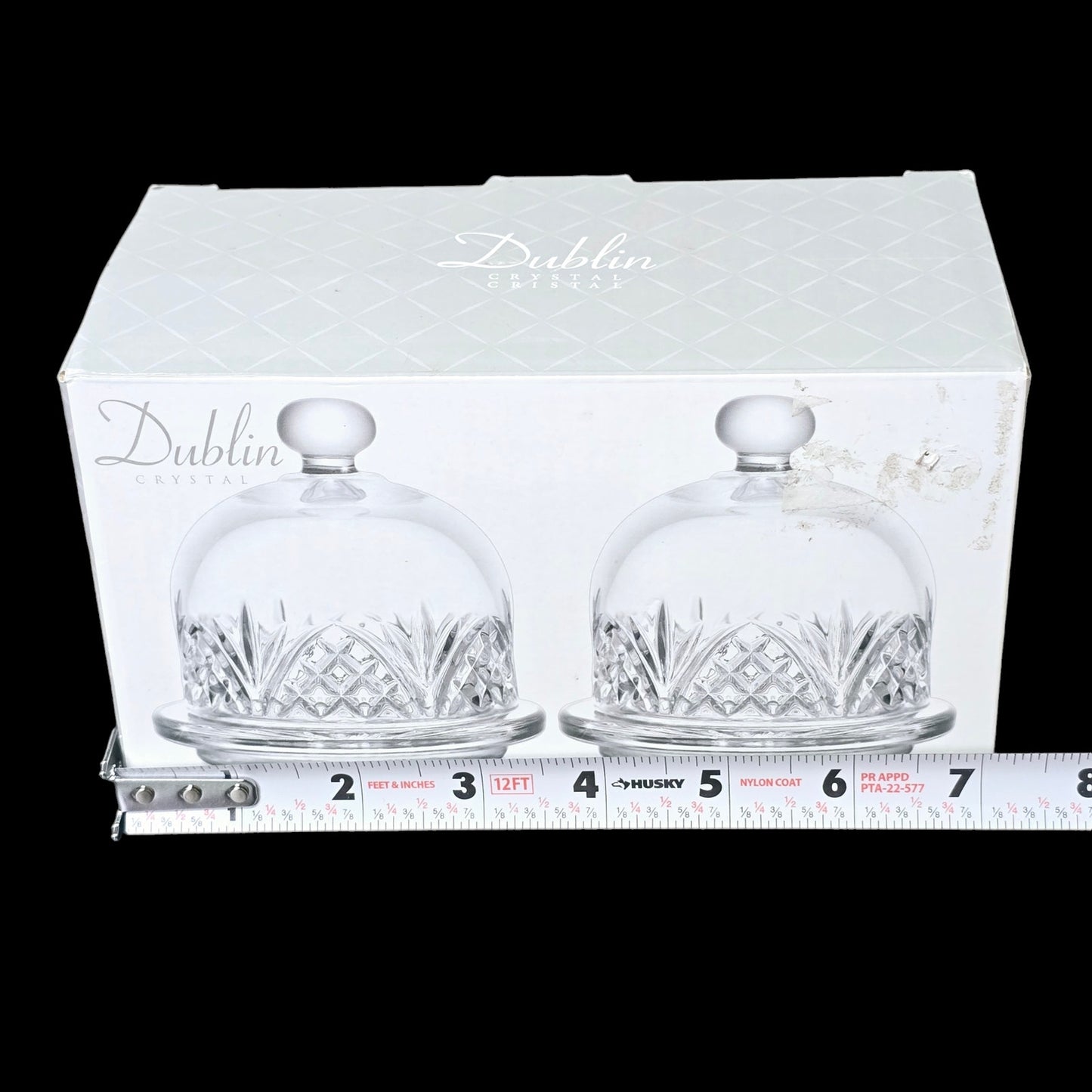 Dublin Shannon Crystal Petite Servers Domed Butter Dishes Set of 2  New In Box