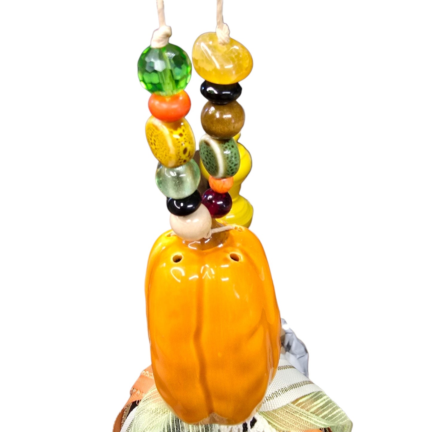 Halloween Pumpkin Tassel | Ceramic Salt Shaker Hanging Ribbon Decor Fall Pumpkin
