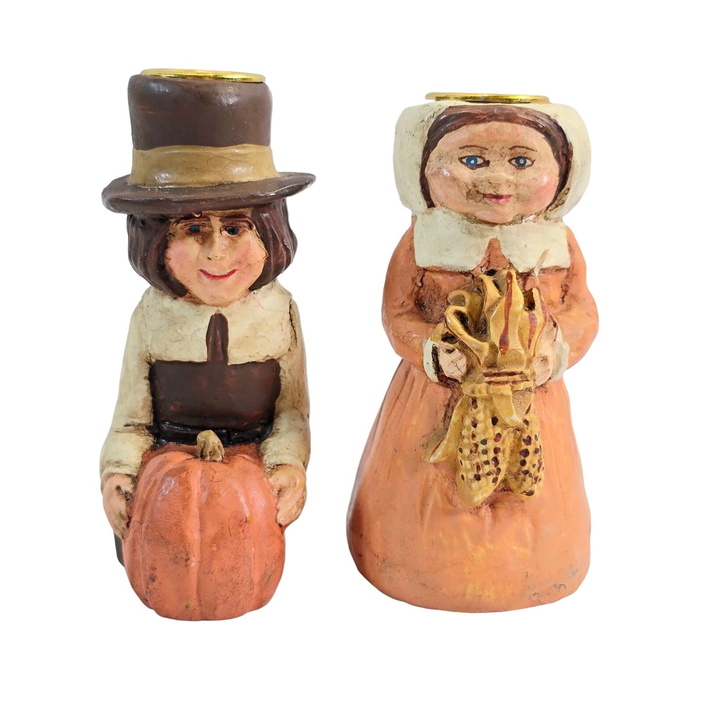 Kurt S. Adler Thanksgiving Pilgrim Candle Holders