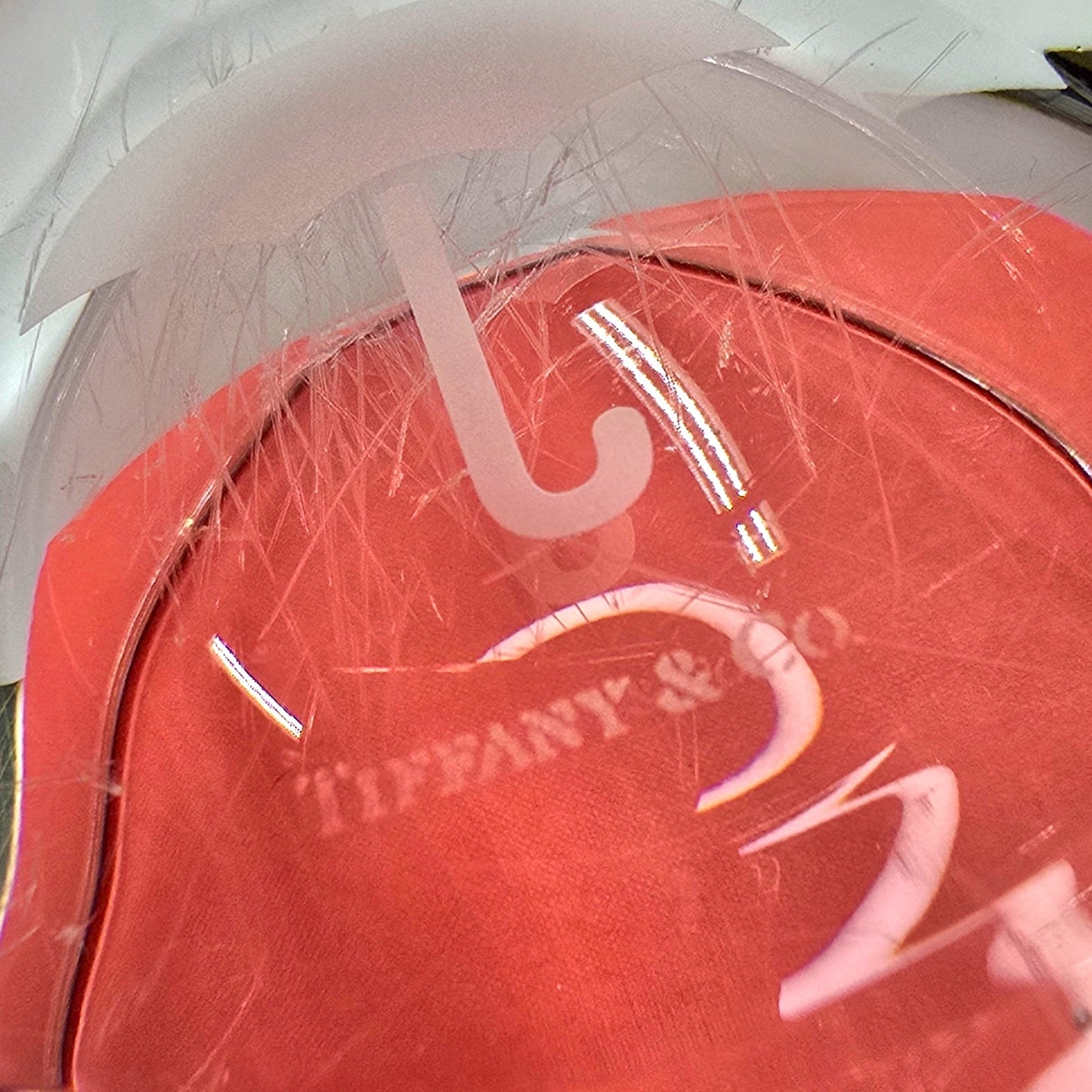 Tiffany & Co Travelers Umbrella Etched Crystal Display Bowl Elegant 6.5" Classic Heavy