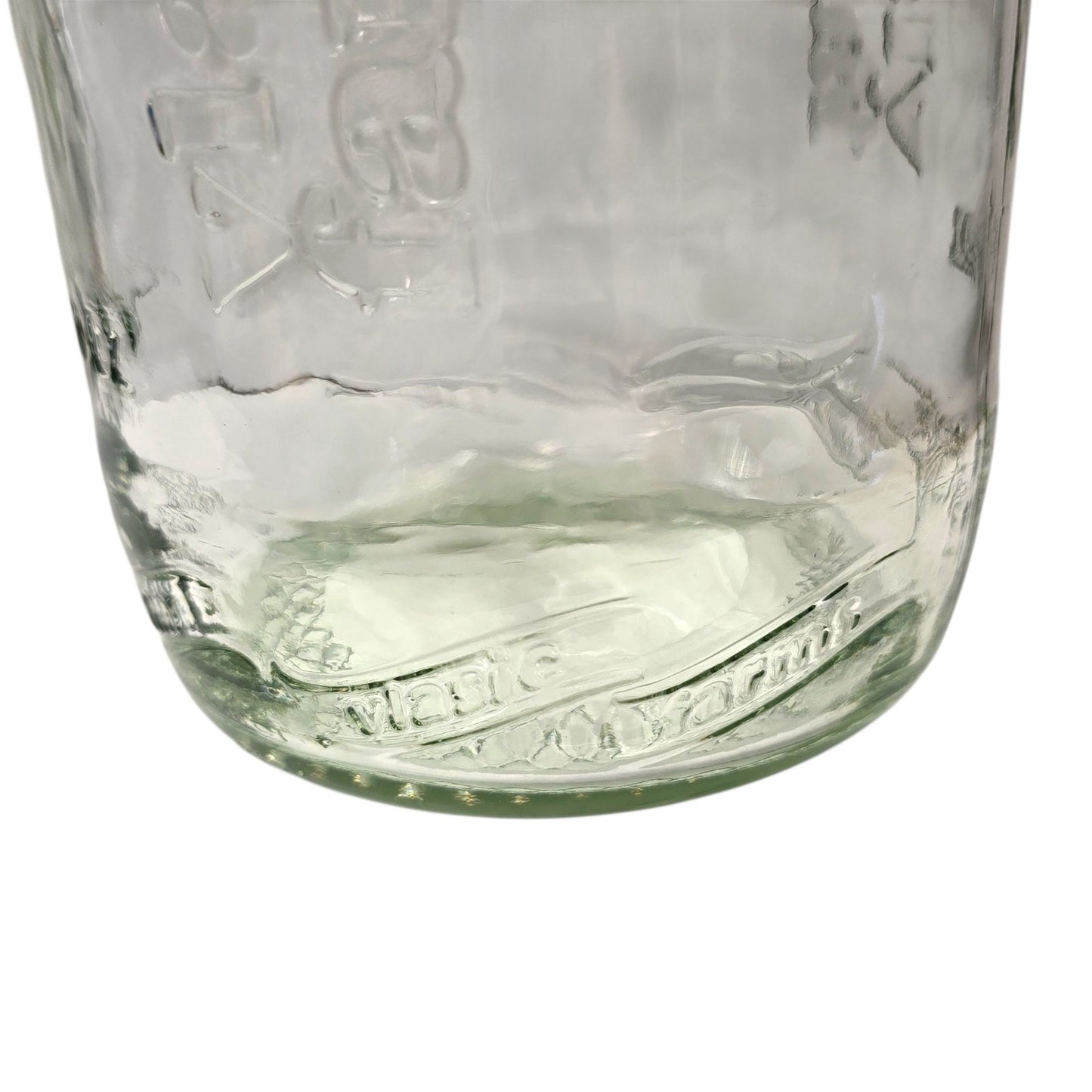 Vtg Vlasic Farms Embossed Glass Jar 64oz Pickle Canister Clear Farmhouse Decor