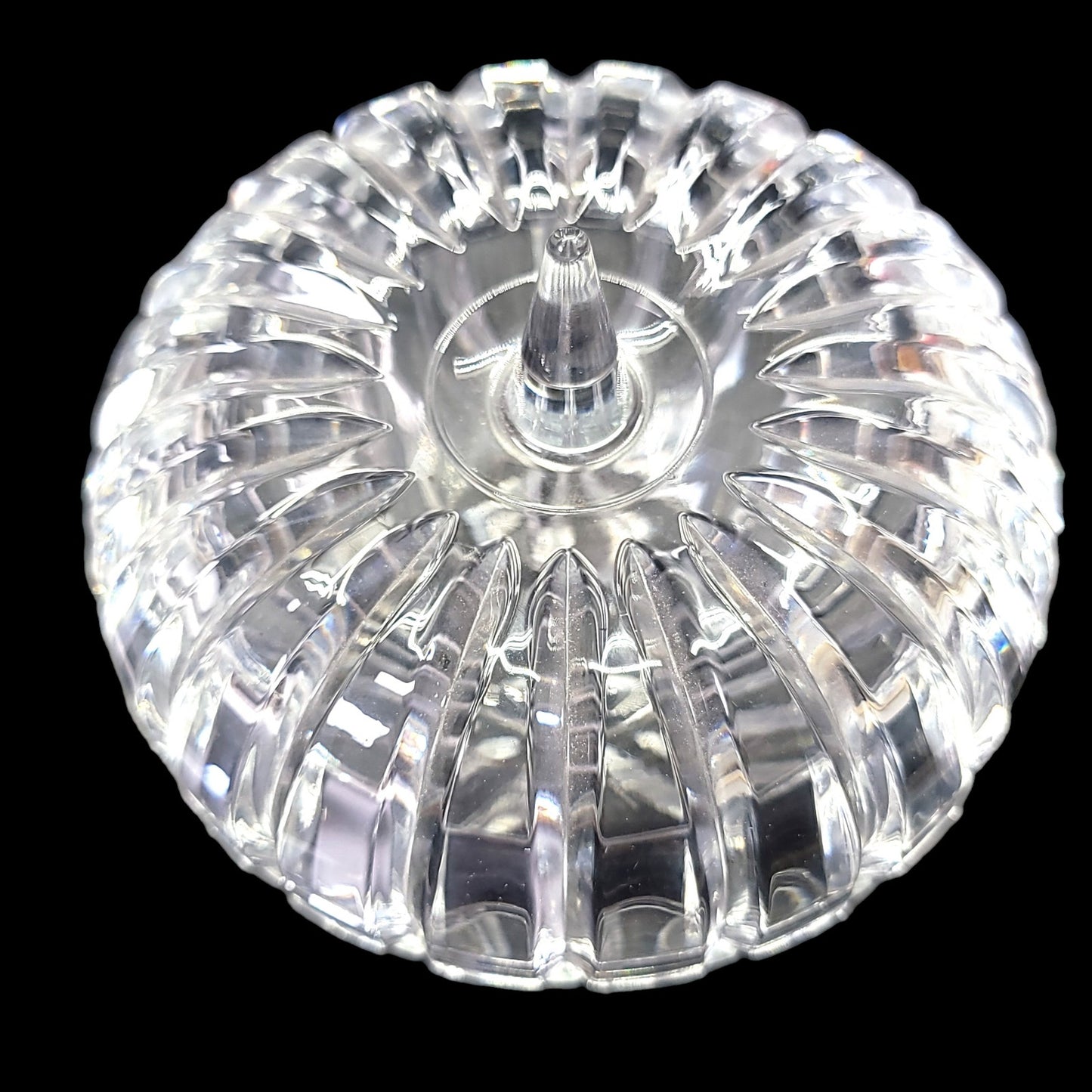 Crystal Apple Candy Dish Trinket Dish, Heavy Crystal Glass Lidded Apple Jar 6" H