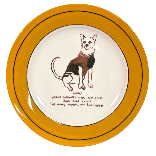 Anthropologie Emily Isabella Dog Biography Plate Walter Catch All Gallery Wall
