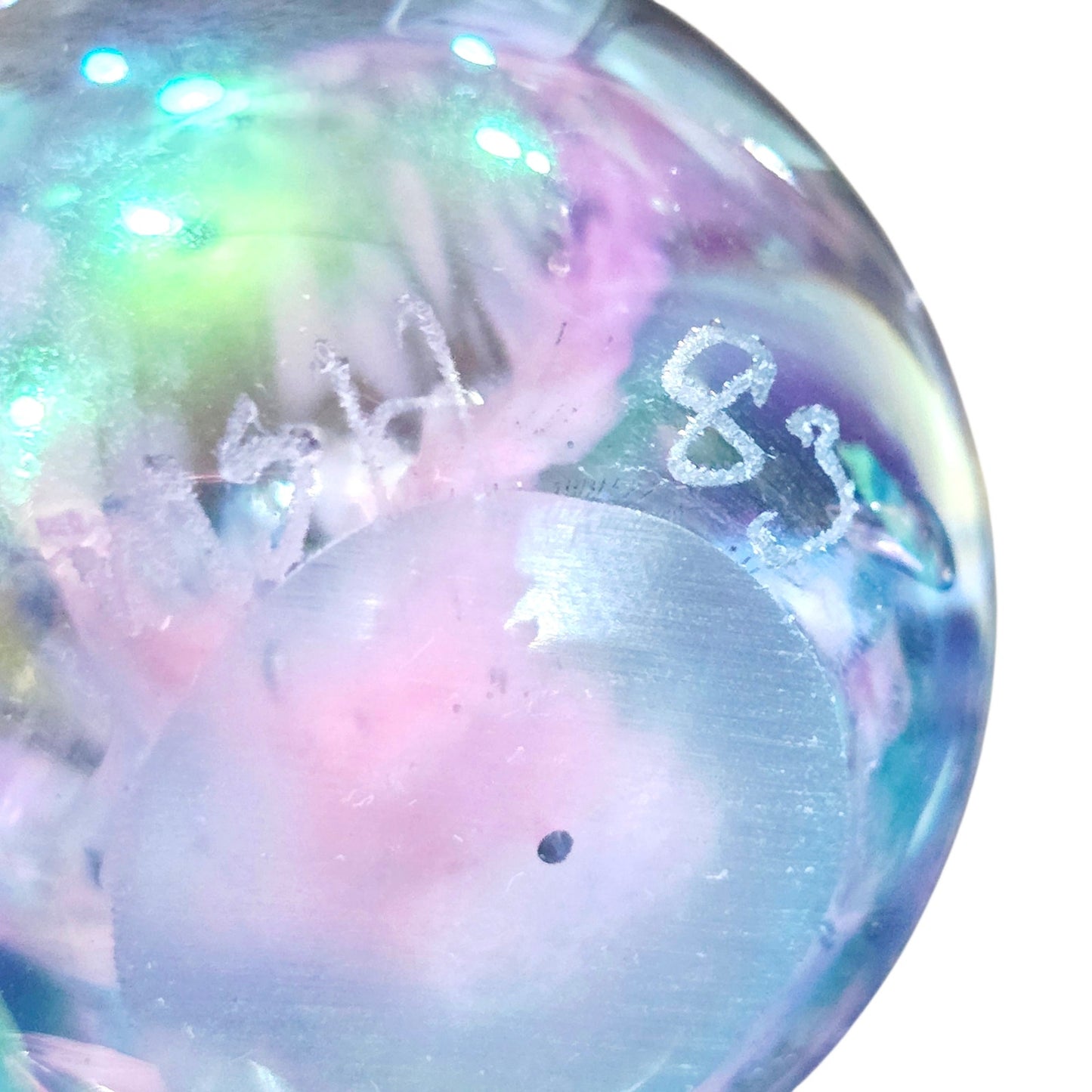 Glass Eye Studio Mt St Helens Ash Paperweight Signed MSH 1983 Mike Shaw Blue Vtg