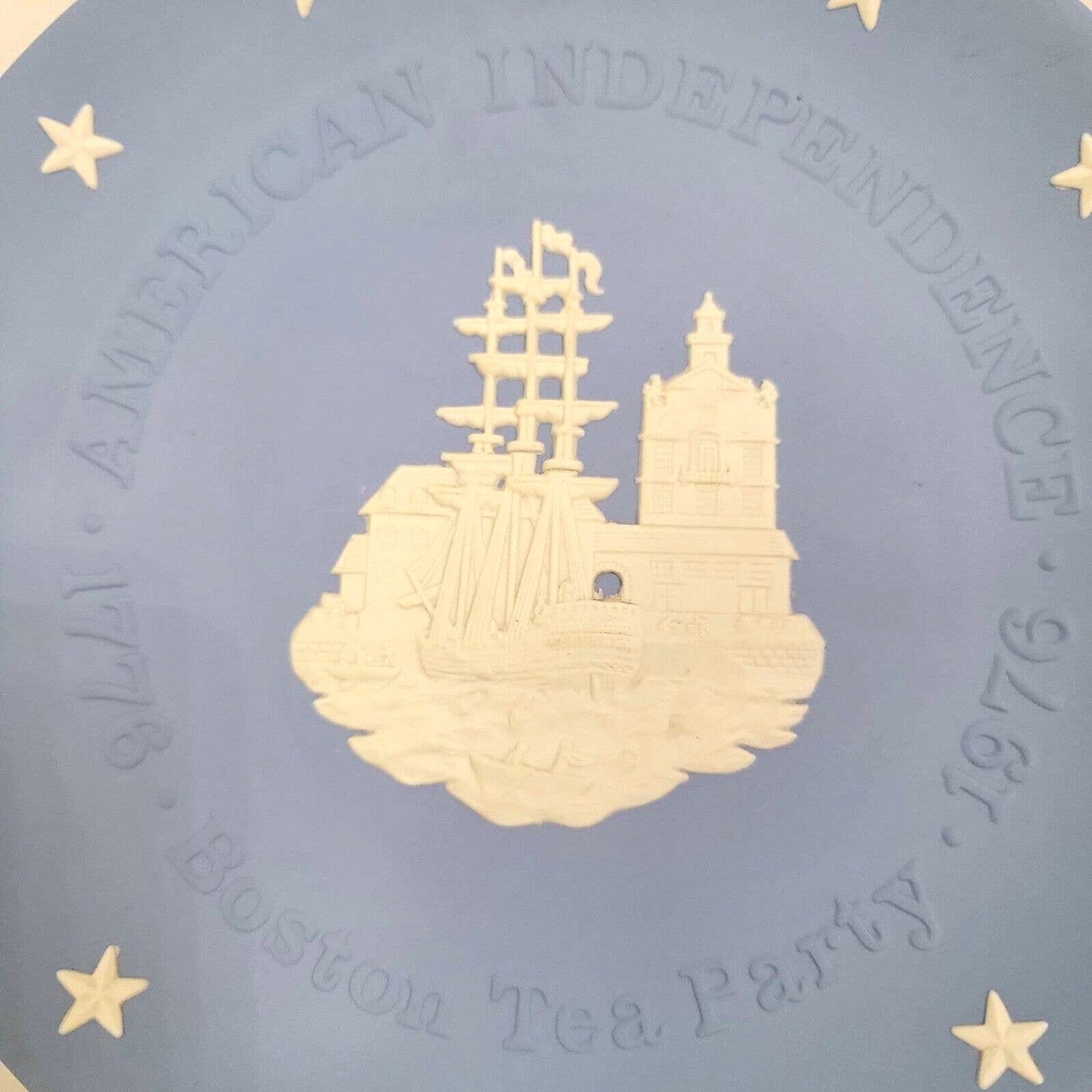 Wedgwood Jasperware American Independence Bicentennial Plate Boston Tea Party