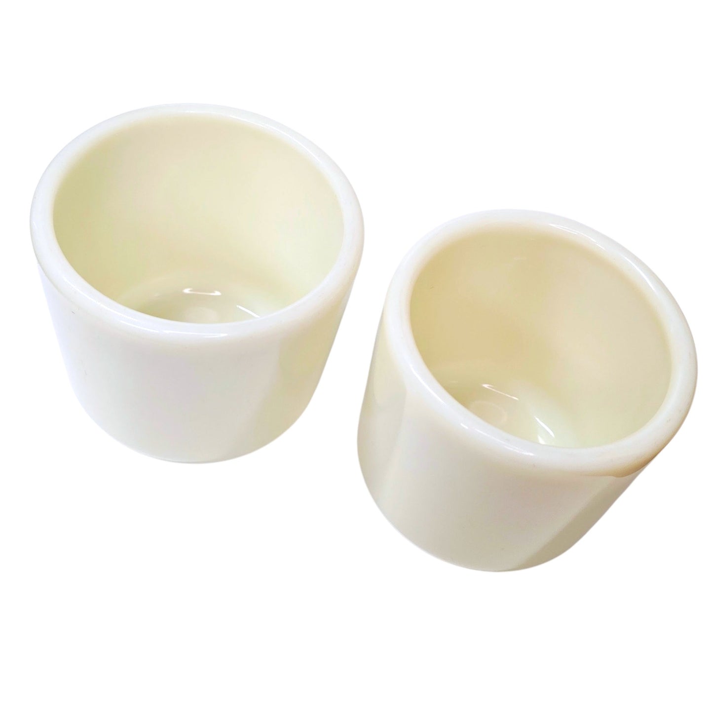 Corning USA Milk Glass Watchman's Navy Hand Warmer Cups Set of 2 No Handle Mug