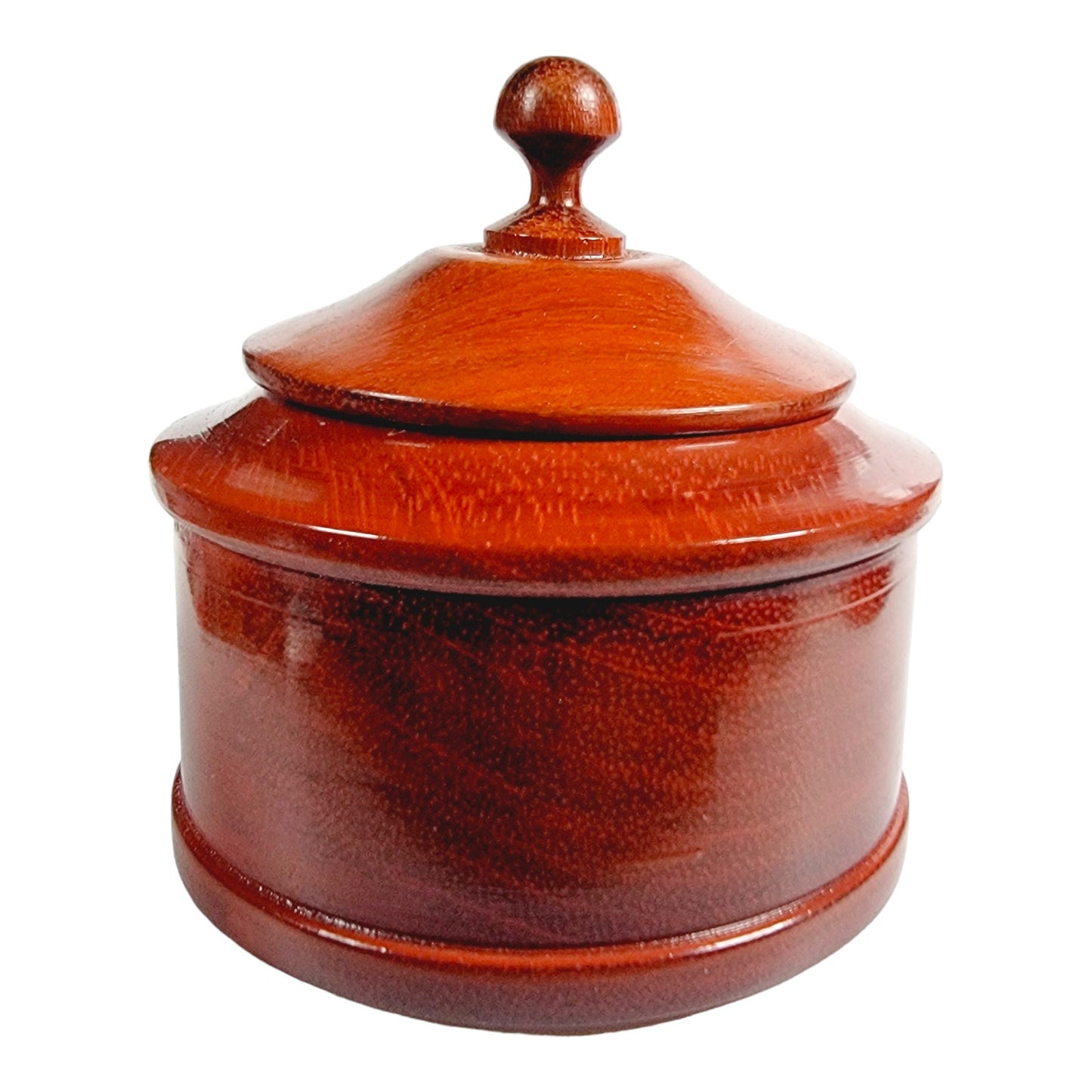 Turned Wood Jar, Hand-Carved Wooden Lidded Box, Wooden Trinket Box READ