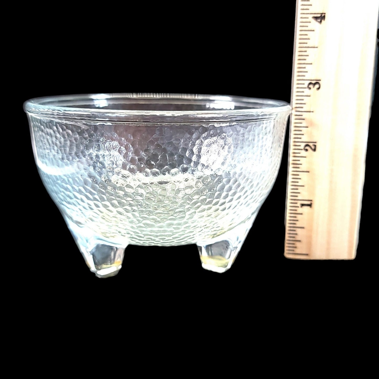 Vintage Crisa Libbey Pebble Texture Footed Glass Salsa Bowl No. 12