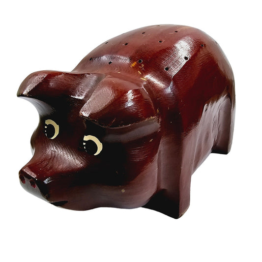 Vintage Wooden Pig Toothpick Holder, Old Thompson, South Pasadena California