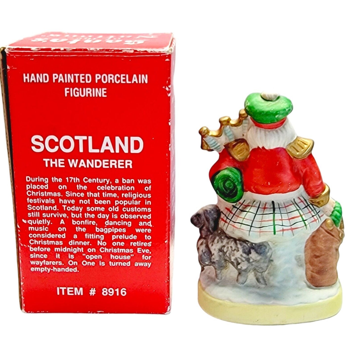 Vintage Santa's of The Nations Porcelain Figurine 1991 Scotland HandPainted FLAW