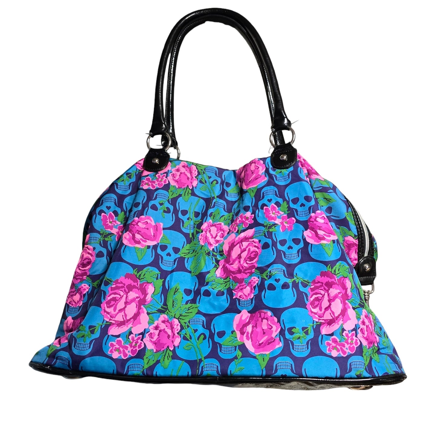 Betsey Johnson Skull & Roses Over Sized Purse Shoulder Bag