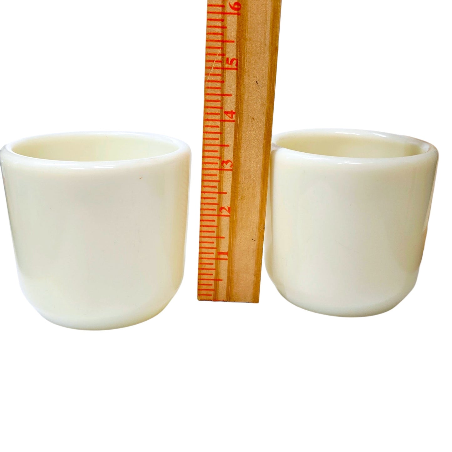 Corning USA Milk Glass Watchman's Navy Hand Warmer Cups Set of 2 No Handle Mug