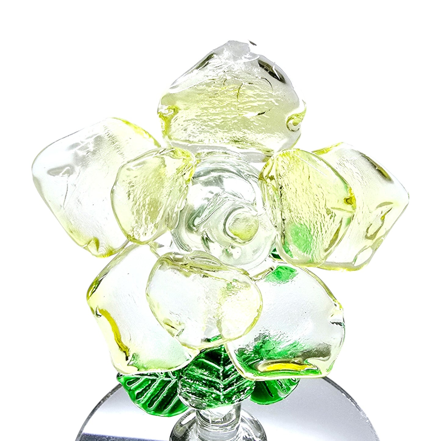 Small Art Glass Yellow Flower on Mirror