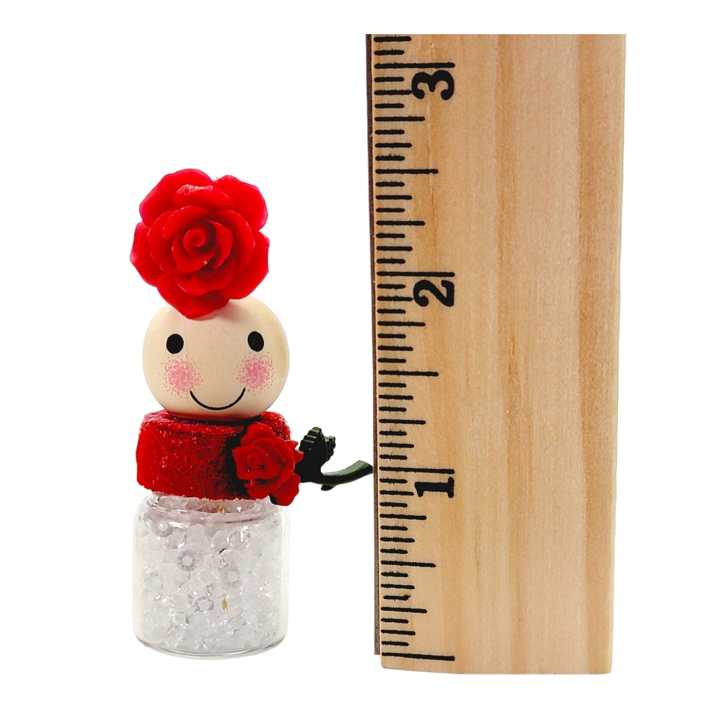 Red Flower Sparkly Single Hat Pin Holder