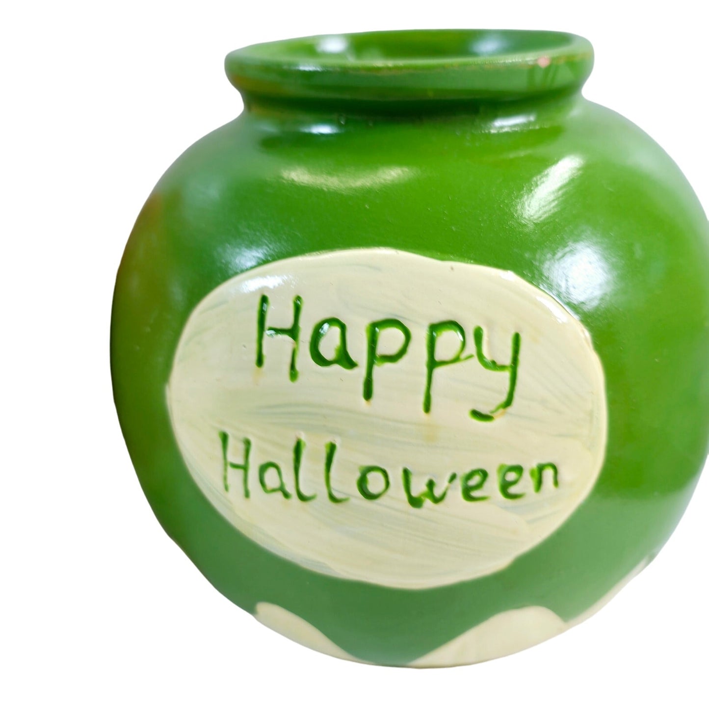 Set of 2 Halloween Ceramic Cauldron / Potion Candy Bowls, Lollipop Jar AS IS for LYNN