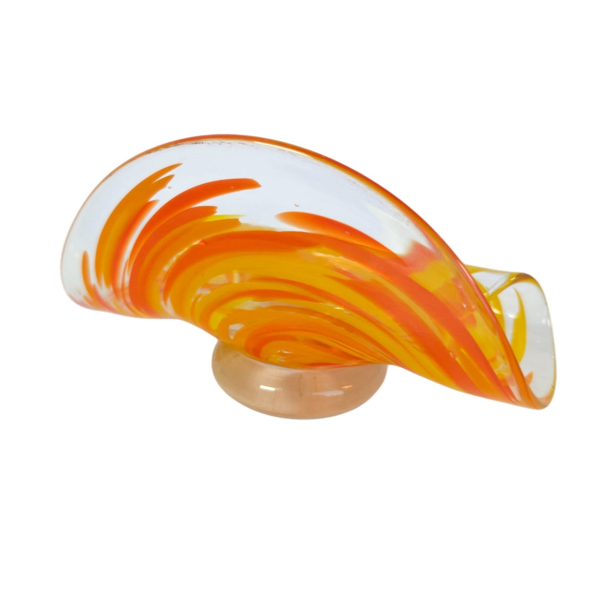 Signed James Hayes Art Glass Business Card Holder Hand Colorful Blown Desk Decor