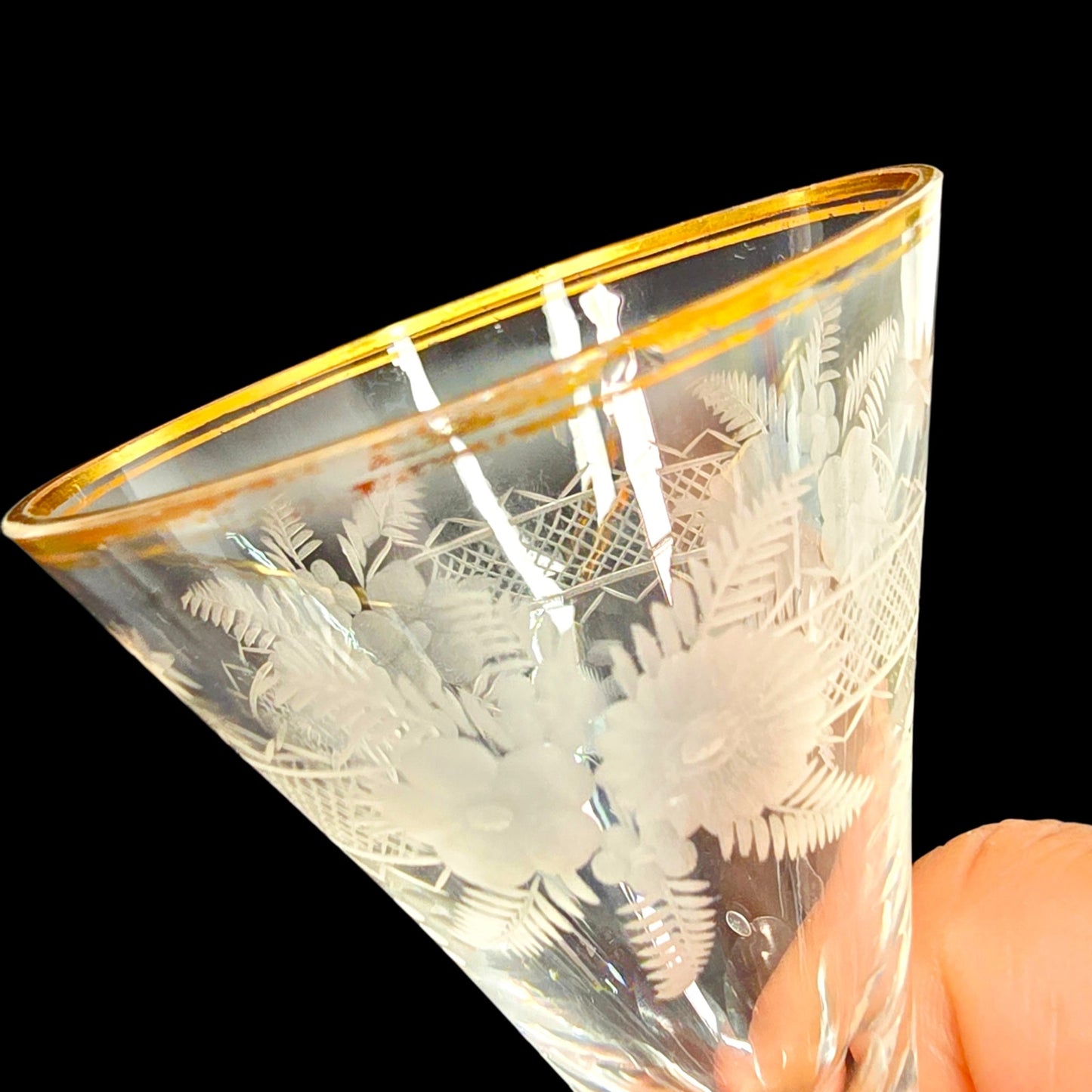 Trio of Petite Vtg Cordial Glasses Mismatched Minitature Liqueur Glass Set Read
