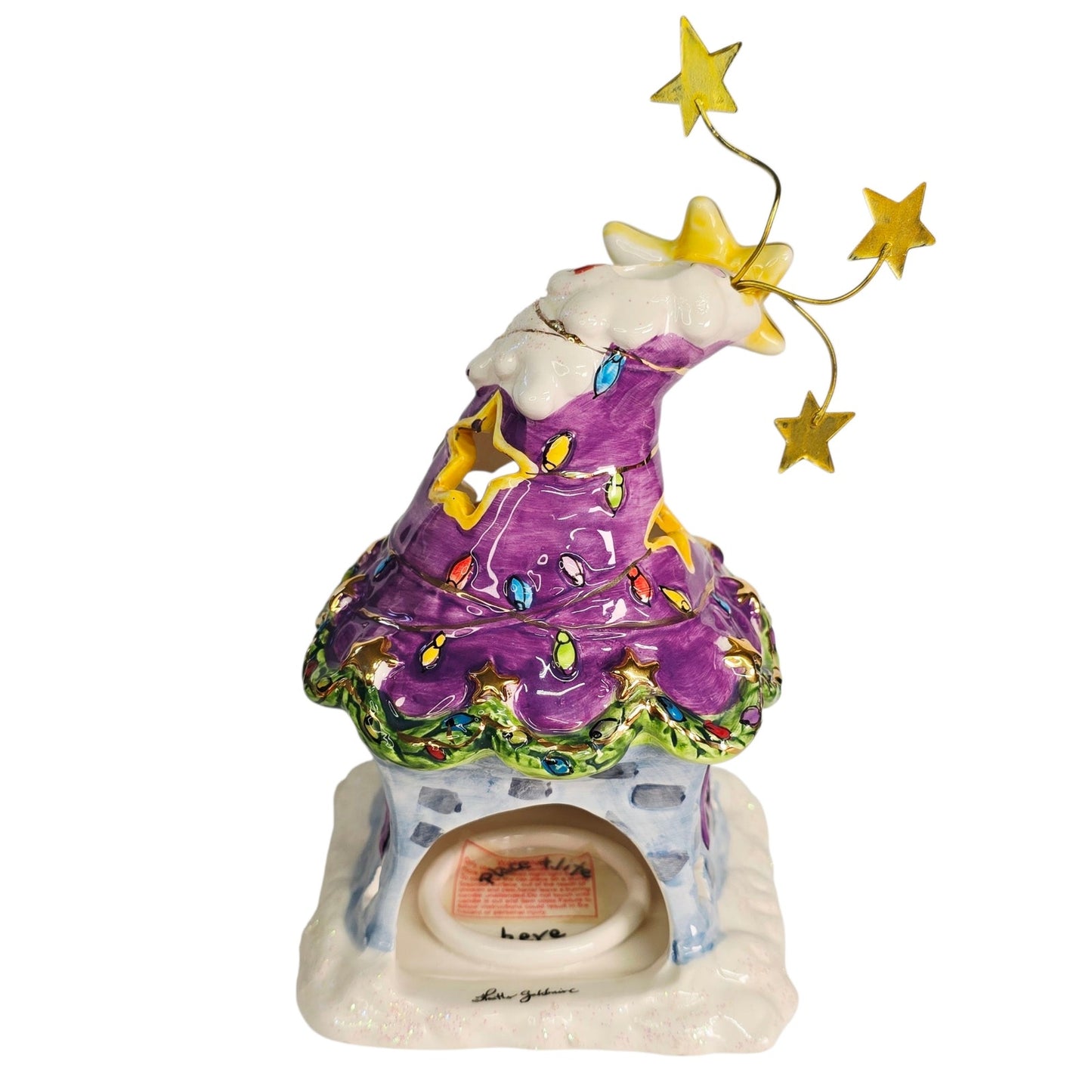 Blue Sky Clayworks Grandma's Sparkle Palace Candle Holder Holiday Christmas 2008