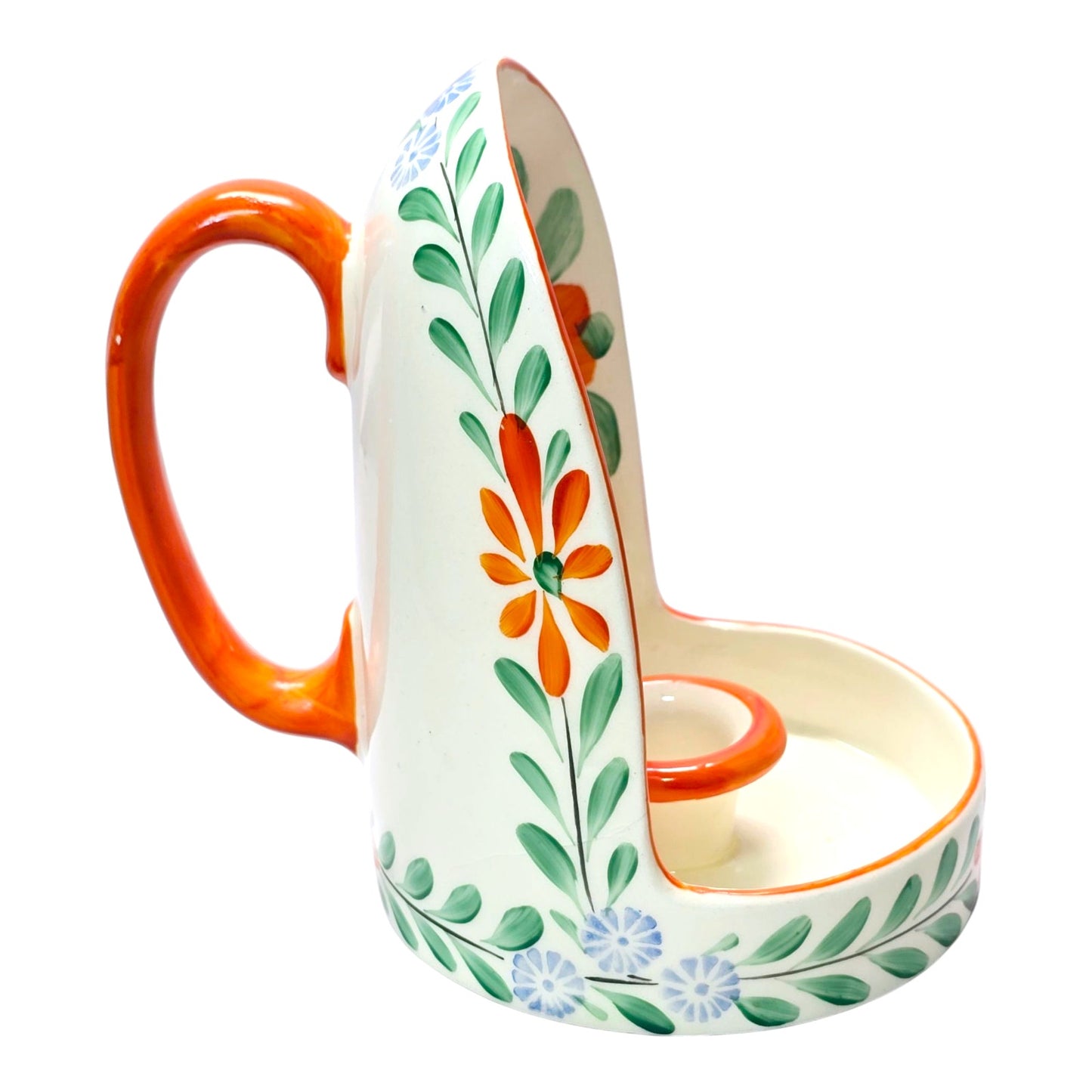 AS IS Czechoslovakia Art Deco Vintage Urbach Ditmar Hand Painted Candleholder FLAW