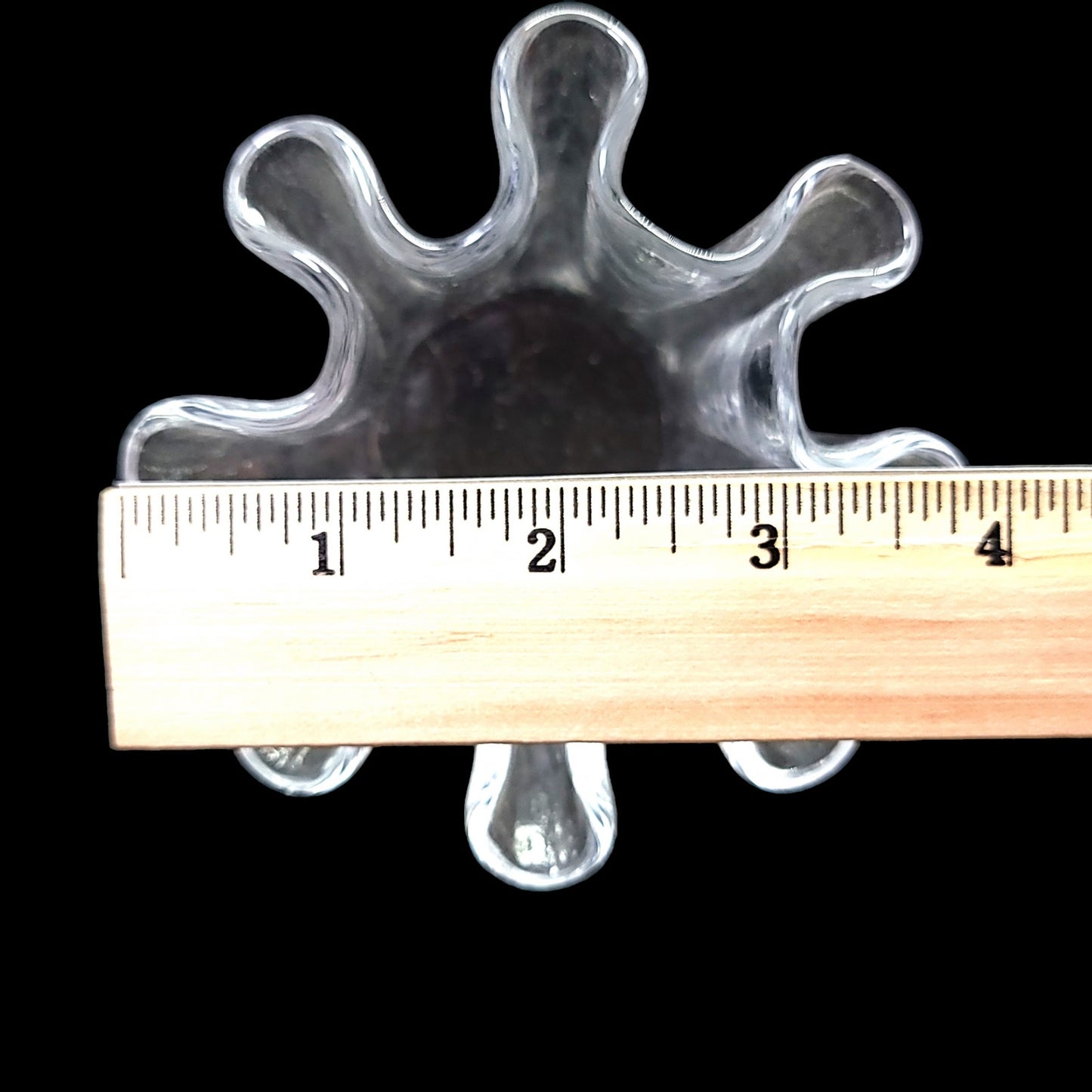 Small Clear Glass Scalloped Ribbon Vase Ruffle Edge Fluted Bud Vase 3"