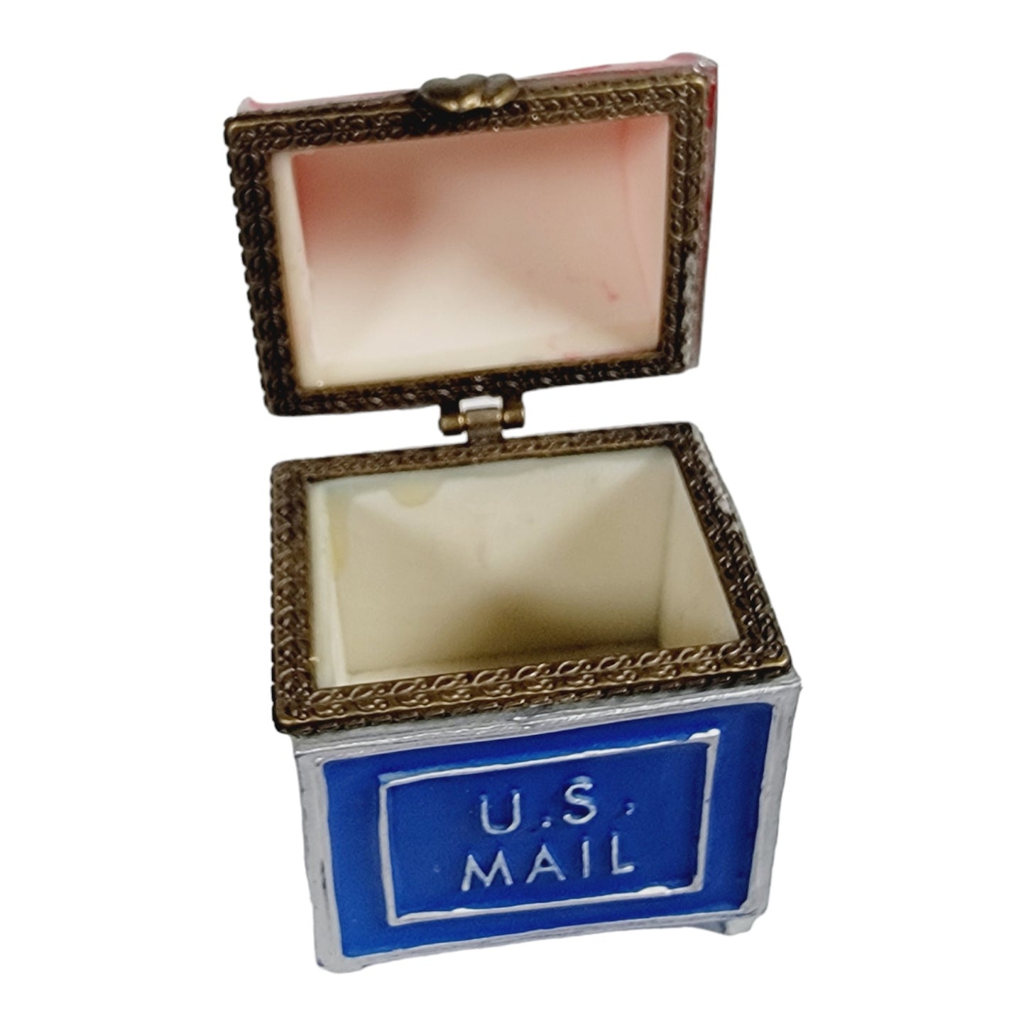 U.S. Mail Mailbox Trinket Box,Mini Stamp Dispenser 2.5" H