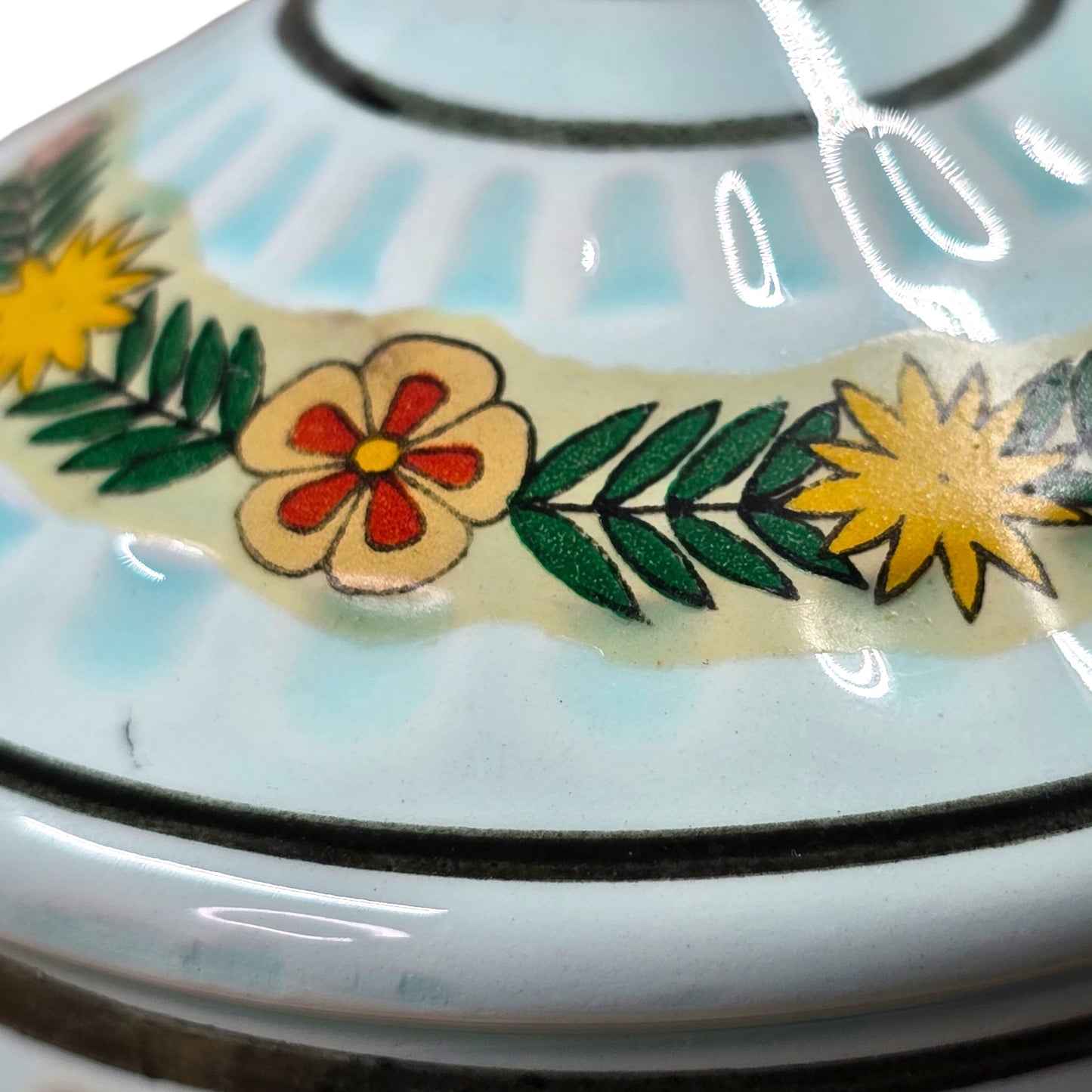 Vtg Wyatt Dunagan Williams Ceramic Cookie Jar Coin Bank Floral 5.5" WDW Japan