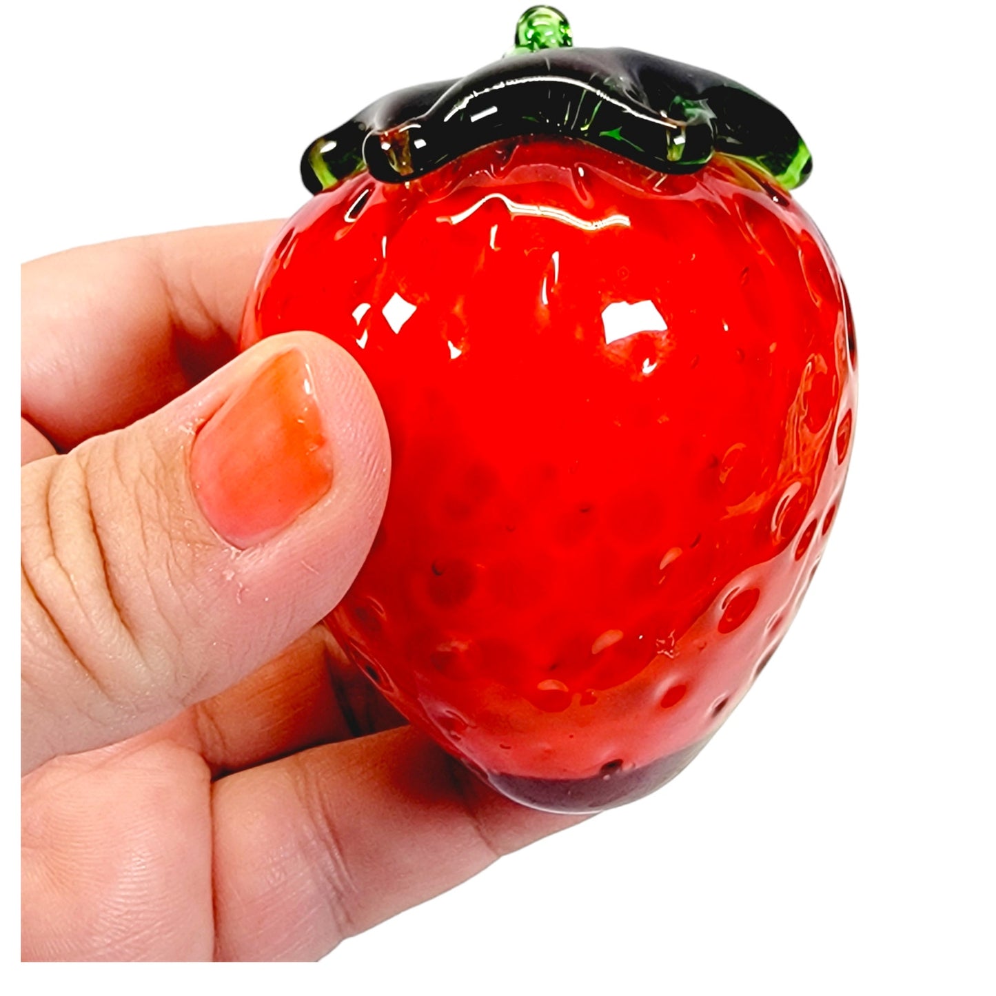 Hand Blown Art Glass Strawberry